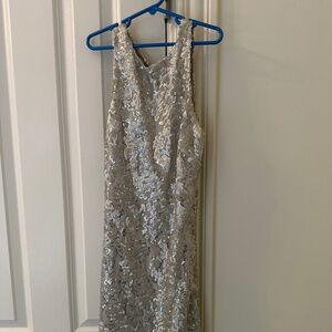 Silver sparkly minidress backless size 0